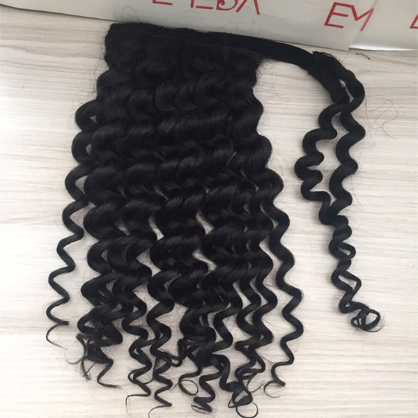 Top fashion straight Kinky Straight deep wave human hair ponytail YL261